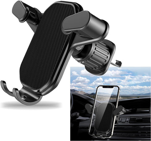 1 Pack Car Vent Phone Holder with Spiral Hook, Multifunctional Smartphone Mount, Universal Anti-Slip Vehicle Navigation Holder for Truck SUV Car, ...