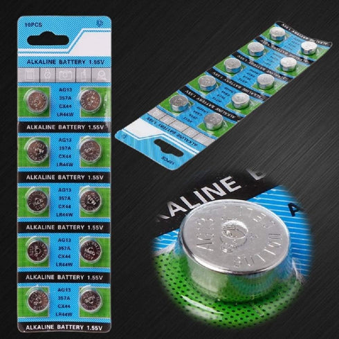 Cotchear 10Pcs AG13 LR44 Batteries 357A L1154 Battery 1.5V 357 S76E G13 LR1154 SR44 Alkailine Button Cell...