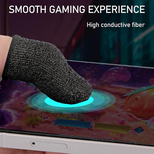 Geyoga 40 Pieces Gaming Finger Sleeve for Thumb Sleeves Mobile Gaming Finger Protector(Black)...