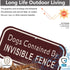2 Pack Dogs Contained by Invisible Fence Signs 12 x 6 Inches Dog Warning Yard Signs Metal Reflective Sturdy Rust Aluminum Waterproof Easy to Insta...