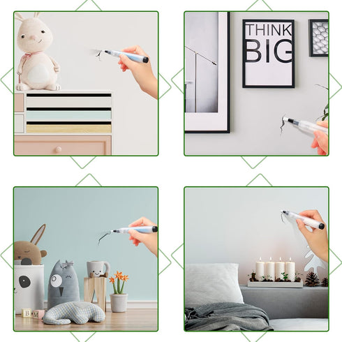 6ml Touch up Paint Pen Fillable Paint Brush Pens Clear Furniture Pen Press Wall Painting Supplies Cabinet Paint Kit for Wall Wood Repair (10)...