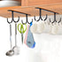 Mocoum Under Cabinet Mug Rack, Rustic Mug Organizer Rack Cup Holder Under Shelf Hanging Hooks Rack for Mugs, Coffee Cups and Kitchen Utensils Disp...