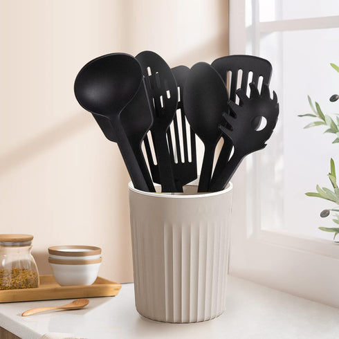 Kitchen Utensils Set, 7PCS Cooking Utensils Set 410F° Heat Resistant & Non-stick Food Nylon Kitchen Gadgets Accessories For Cookware, BPA Free Kit...