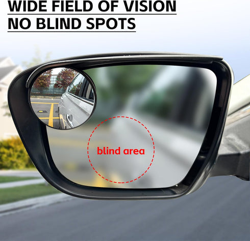 2PCS Car Blind Spot Mirror, Car 2-in-1 Rearview Blind Spot Mirror Rain Eyebrow, Side Mirror Rain Guard, Adjustable Expanded View Reversing Mirror,...