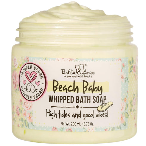 Bella & Bear Beach Baby Whipped Bath Soap And Shave Cream - Body Wash Soap Moisturiser - SLS Free, Paraben Free, Cruelty-Free, Body Care Bath Stuf...