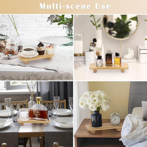 ELLDOO Farmhouse Wood Riser, Wooden Pedestal Stand for Kitchen Counter Bathroom Home Decor, Decorative Riser Display Tray Countertop Organizer for...