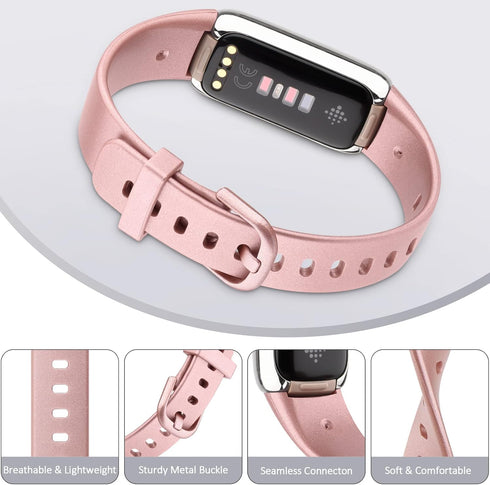 4 Pack Bands for Fitbit Luxe Bands, Soft Silicone Wristband Replacement Strap for Fitbit Luxe/Luxe Special Edition Fitness Tracker Women Men (Smal...