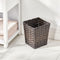 mDesign Small Woven Basket Trash Can Wastebasket - Square Garbage Container Bin for Bathrooms, Kitchens, Home Offices, Craft, Laundry, Utility Roo...