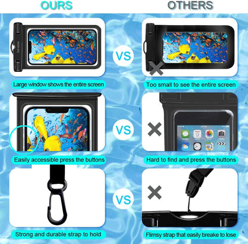 Waterproof Phone Pouch, 4 Pack Waterproof Phone Case/Holder for iPhone 15 14 13 12 11 Pro Max XR SE, Samsung Galaxy, Pixel, Universal Cellphone Dr...