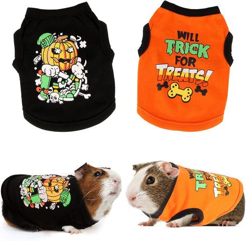YUEPET 2 Pack Guinea Pig Shirts Warm Vest Cute Printed Clothes for Guinea Pig Hamster Ferret Chinchilla Kitten Cosplay Pet Apparel...