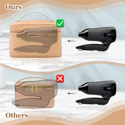 Dajasan Makeup Bag Cosmetic Bag, Travel Makeup Bag, Large Capacity Makeup Organizer Bag, Portable Travel Toiletry Bag for Women Girls, PU Leather ...