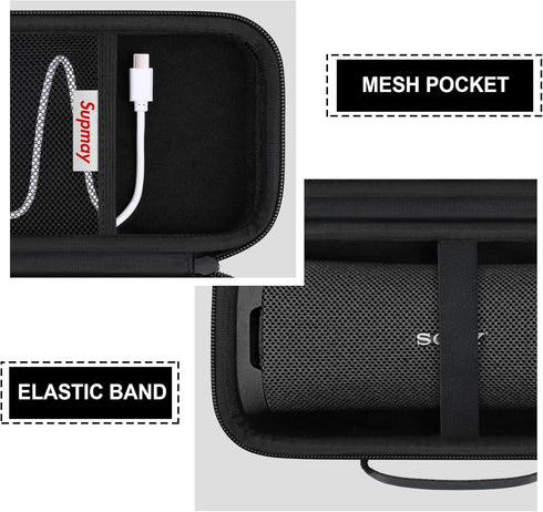 Hard Carrying Case for Sony ULT Field 1 Wireless Ultra Portable Bluetooth Compact Speaker, Wireless Portable Speaker Protection Case with Mesh Poc...