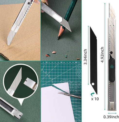 Rotary Cutter Set, Rotary Cutter for Fabric, 40 Pcs Fabric Cutter Wheel Kit, with A4 Self Healing Mat, 1 Craft Knife, Steel Rule, 2 Different Mode...