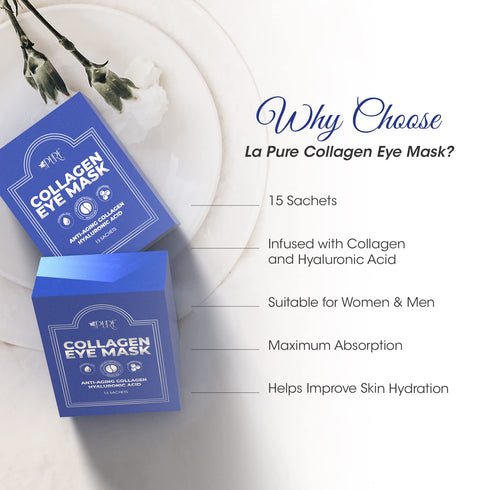 Collagen Boosting Eye Mask Patches Under Eye Patches for Puffy Eyes Hyaluronic Acid Dark Circles Bags Lines Anti Wrinkles Anti Aging Hydrating Moi...