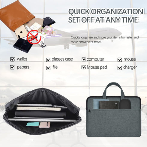 Laptop Bag, 15.6in Laptop Case, Waterproof Laptop Briefcase, Shockproof Laptop Sleeve with Handle for Laptop Document File Notary, Computer Bag Co...