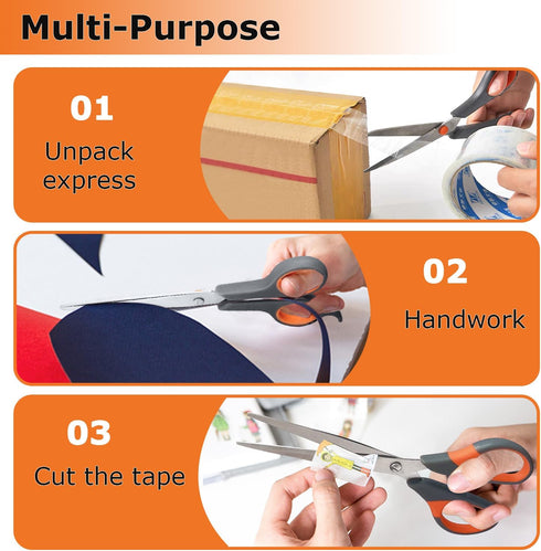 4 Pack Multipurpose Soft Grip Handle Scissors, Ultra Sharp Craft Scissors Set,All Purpose Scissors for Home Household Office Sewing School Teacher...