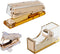Modern Acrylic Office Supplies Set - Stapler, Tape Dispenser, and Staple Remover - Transparent Acrylic with Gold Hardware - Contemporary Style - I...