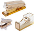 Modern Acrylic Office Supplies Set - Stapler, Tape Dispenser, and Staple Remover - Transparent Acrylic with Gold Hardware - Contemporary Style - I...