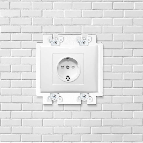 4pcs BE2-4 (2 Gang) Electrical Outlet Box Extender, Double Gang Box Extender with 16pcs Screws Power Switch Heavy Duty Plastic Unit Receptacle Ext...