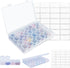 Mlife Diamond Art Painting Storage Containers with Label Stickers, 1 Pack 28 Grids Clear Mini Storage Box, Art Craft Supply Bead Organizers for Je...