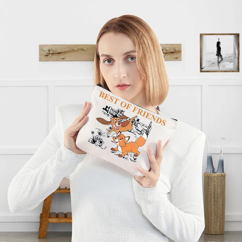 WZMPA Fox Movie Cosmetic Bag Tod And Copper Fans Gift Best Of Friends Makeup Zipper Pouch Bag For Women (Best Of Friends)...