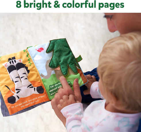 Skillmatics Peek-A-Boo Jungle Book - Soft Cloth Book for Baby, Infant & Toddler Toys, Crinkle Pages for Sensory Play, Gifts for Ages 6 Months and ...