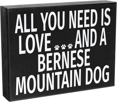 JennyGems Bernese Mountain Dog Gifts, All You Need is Love and a Bernese Mountain Dog, Shelf Decor and Wall Hanging, Made in USA...