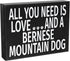 JennyGems Bernese Mountain Dog Gifts, All You Need is Love and a Bernese Mountain Dog, Shelf Decor and Wall Hanging, Made in USA...