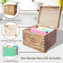 YOJO Handcrafted Recipe Box,Wooden Recipe Box With 50 Double Sided 4x6 Recipe Cards And 6 Dividers,Ideal Gift For Mother's Day,Wedding,Birthday,An...