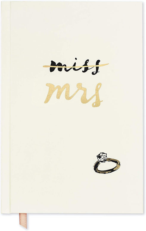 Kate Spade New York Bridal Journal Notebook, 8.25" x 5.25" Hardcover Journal with 200 Lined Pages, Miss to Mrs....