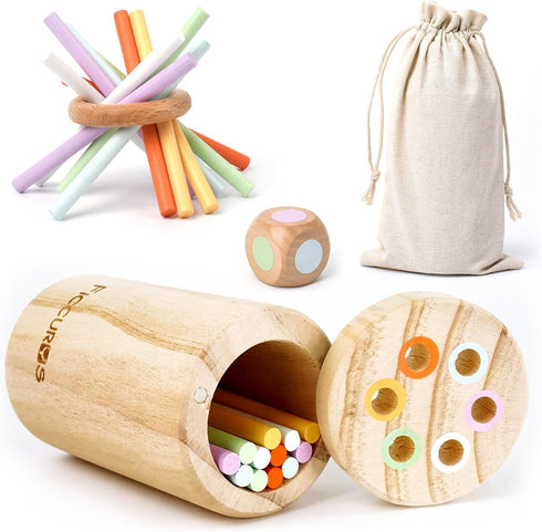Montessori Toys for Toddlers 1-3,Fine Motor Skills Toys for Toddlers 1-3,Educational Toys for Baby 3-12 Months,Wooden Kids Sensory Sticks Suitable...
