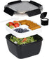 Salad Lunch Container To Go,54 OZ Salad Bowls with 3 Compartments for Salad Toppings and Snacks, Salad Bowl with Dressing Container, Built-in Reus...