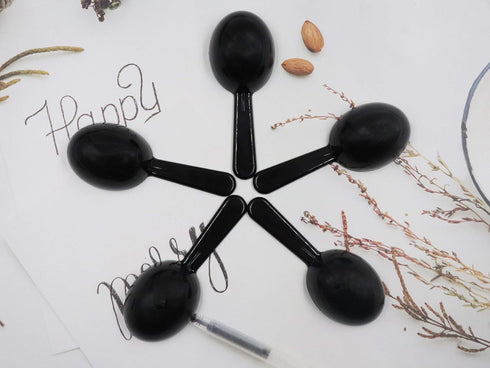 Sowaka 5 Pcs 0.25 OZ Coffee Spoons Plastic Short Handle Black Measuring Tablespoon for Coffee Tea Milk Powder Sugar Cereal...