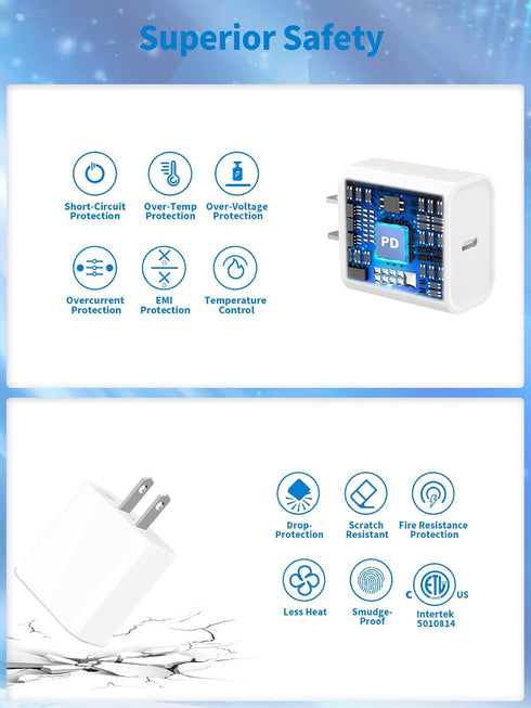 iPhone 15/15 Pro Max Charger, iPad USB C Charger for iPhone 15/15 Plus/Pro Max, iPad Pro 12.9/11 inch, iPad Air 5th/4th, iPad 10th, 3Pack PD Fast ...