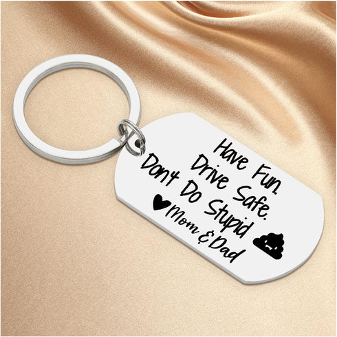 Teenager Coming of Age Gift for Teen Boys Girls Have Fun Keyring Drive Safe Key Chain Don't Do Stupid Keychain Tag...