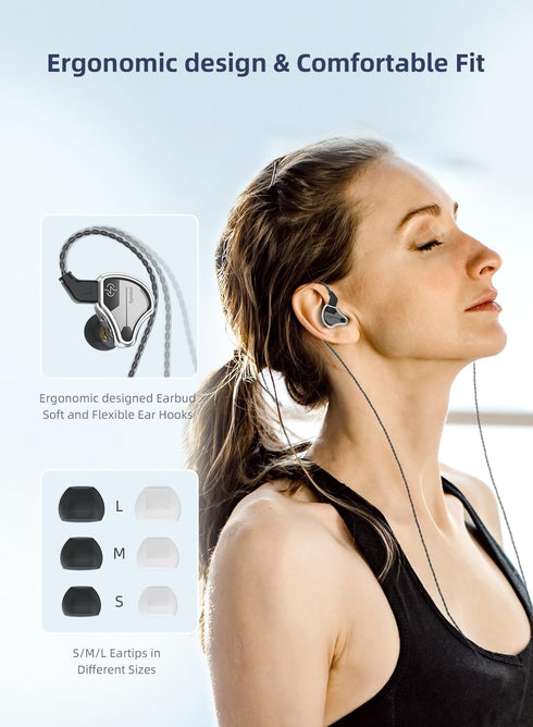 In Ear Monitor Wired Headphone, CCZ BC02 Dynamic Driver Bass Wired Headphone, Professional Hifi Earphone,Stereo Sound IEM Earbuds Earphone,CCZ In ...