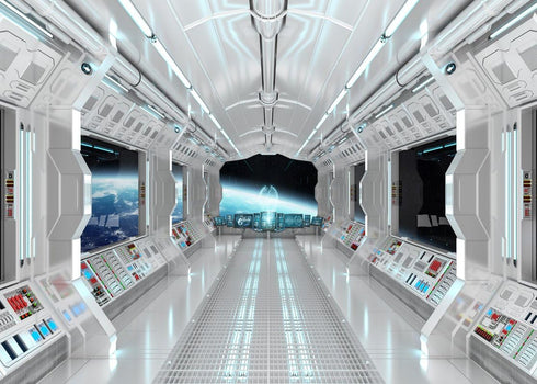 LYWYGG 7x5ft Space Backdrop Spaceship Photography Background Galaxy War Universe Backdrops CP-36...
