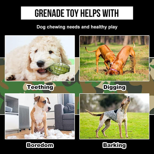 Operation Good Boy Durable Grenade Dog Toy - Patriotic Military Gear Inspired Chew Toy - Durable,Teething, and Interactive Play, Stuffable with Tr...