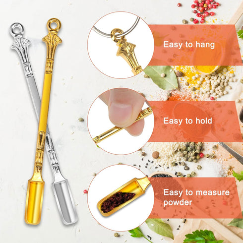 12P Mini Shovel Spoons, Coldairsoap Little Spoon Tiny Spoon Spice Spoon Alloy Mini Pendant Spoon Perfect for Measuring Spices,Coffee,Sugar...