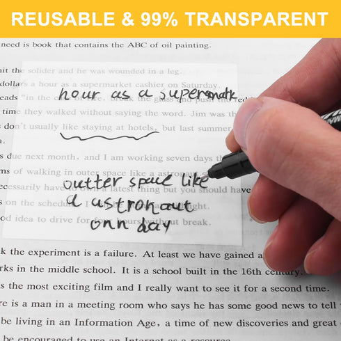 11 Pack Transparent Sticky Notes with Marker, 2 X Sticking Power Clear Sticky Notes 3x3, Translucent School Office Supplies for Book Notes Highlig...