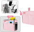 HAKACC Bedside Storage Organizer, Pink Bedside Caddy Remote Holder Hanging Bed Organizer for Home College Dorm...