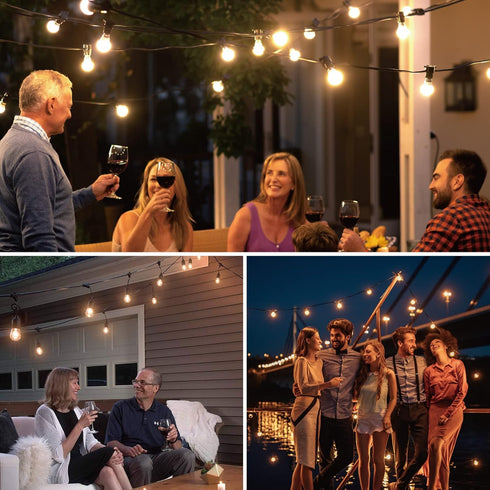 Meconard 30 Pack S14 Edison String Light Bulbs, 1 Watt Replacement Bulbs for Outdoor String Lights, Low Wattage Shatterproof LED Filament Patio Bu...