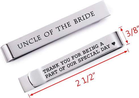 Uncle of The Bride Tie Clip Stainless Steel Tie Bar Thank You for Being A Part of Our Sepcial Day Wedding Family Reunion Gift Best Uncle Ever...