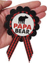 Papa Bear Daddy to Be Pin Buffalo Plaid Baby Shower for dad to wear at Gender Reveal, Red & Black Pin, Baby Sprinkle...