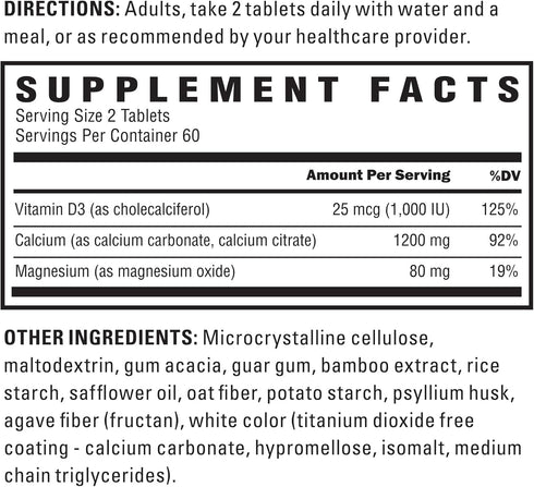 U.S. Doctors' Clinical Calcium, Magnesium + Vitamin D3 for Bone, Muscle, and Nerve Support (120)...