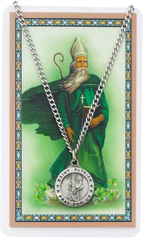 St Patrick Prayer Card With Medal Charm Patron Saint Catholic Christian Pendant...