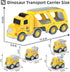 Trucks Cars Toys for 3 4 5 6 7 Year Old Boy Toddler, 5 in 1 Carrier Transport City Vehicles Toys with Light Sound, Christmas Birthday Gift for Tod...
