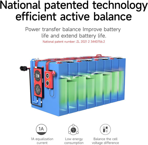 Daly Battery Equalizer 4S 1A with Bluetooth App and Wire Leads and Compatible Active Balancer for Lithium Battery Rated 3.7V 3.2V 2.2V...