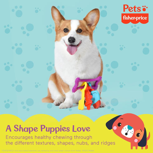Fisher-Price for Pets Key-9 Teething Ring for Puppies - Dog Chew Toy for Puppies, Puppy Teething Toy, Puppy Teether - Puppy Toys, Cute Puppy Gift ...