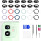 6 Sets for iPhone 12 Back Camera Lens Cover Replacement for iPhone 12 Mini with Metal Frame Purple Blue Green Red White Black HD Tempered Rear Cam...